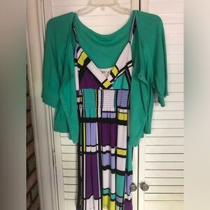 Spaghetti Strap Sundress and Crop Sweater Size Med